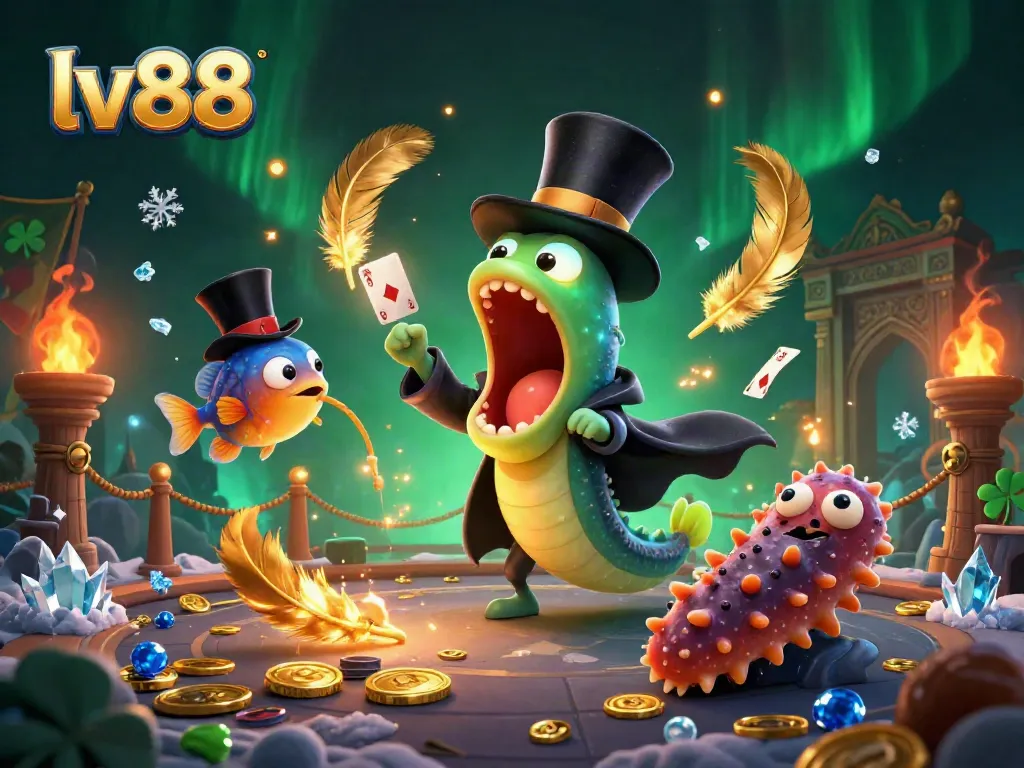 Experience lively gaming at lv88 with vibrant characters and casino elements in a magical underwater setting.