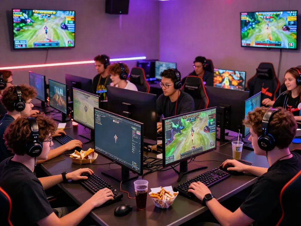 Engaging gaming scene at https://nbet.group/ with players enjoying diverse online games in a vibrant atmosphere.